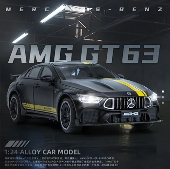 1: 24 Mercedes Benz AMG GT63 Имитация спортивного автомобиля, Отлитая под давлением Модель автомобиля из металлического сплава, коллекция звуковых и световых эффектов, подарок для детей