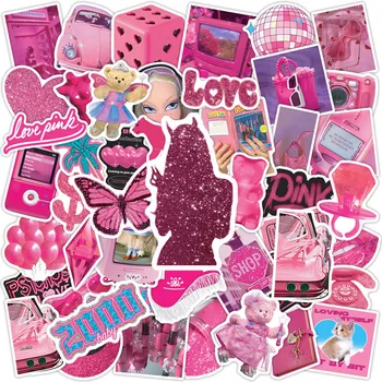 10/50 штук Розовых наклеек с граффити в стиле опрятных девочек, телефон, багаж, Ноутбук, для скрапбукинга, Автомобильная гитара, наклейка с комиксами 