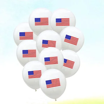 10шт 12-дюймовый латексный шар Круглый латексный шар с рисунком американского флага для украшения