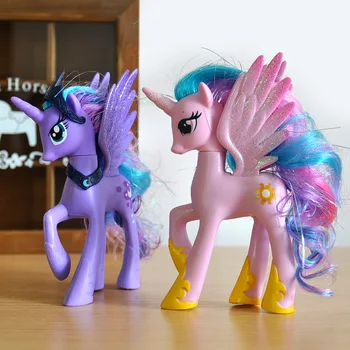 15 Детских украшений-пони, игрушки-куклы Rainbow Sprint, пони-единорог, 14-сантиметровая ПВХ модель, мини-лошадка-принцесса, подарки на день рождения для девочек