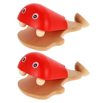 2 шт. Рыбьи кастаньеты, деревянная детская игрушка, Износостойкая, для детей, интересный бытовой детский аксессуар