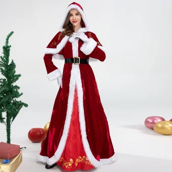 2022 Новая Женская Рождественская одежда, европейский и американский косплей, Рождественское платье королевы, Одежда для пары Санта-Клауса, Рождественский подарок
