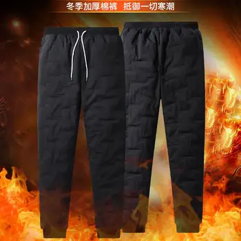2023 Осенне-зимние мужские новые хлопчатобумажные утолщенные поли-теплые классические модные повседневные высококачественные мужские брюки 10