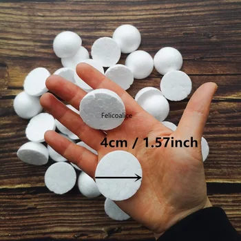 50шт 4 см Белые полукруглые шарики из твердого пенополистирола для рождественских детских поделок 40 мм / 1,57 дюйма