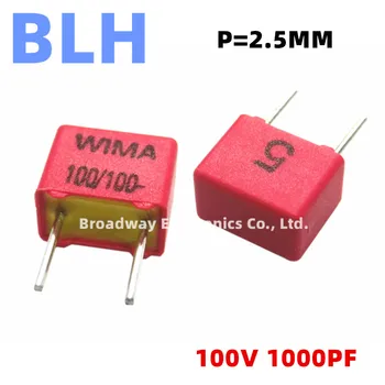 5ШТ WIMA RED FKP2 2,5 ММ Пленочный конденсатор Hi-Fi Audio P2.5 100V 0.001 МКФ 1000PF