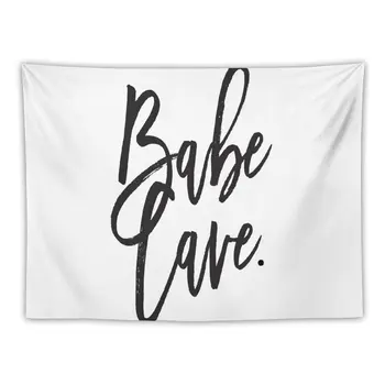 Babe Cave - цитата - женственная типография для девочек - Черно-белый гобелен, украшение спальни, украшения комнаты