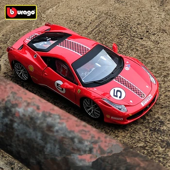 Bburago 1:24 Ferrari 458 Challenge Модель Спортивного Автомобиля Из Сплава, Отлитая под давлением Металлическая Гоночная Машина, Имитационная Модель Транспортных Средств, Детские Игрушки, Подарки