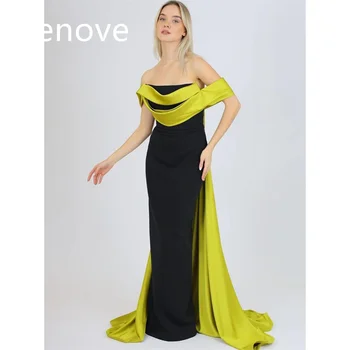 Cenove, Многоцветное платье для выпускного вечера с вырезом без бретелек, Короткими рукавами длиной до пола, Вечернее Летнее Элегантное платье для женщин