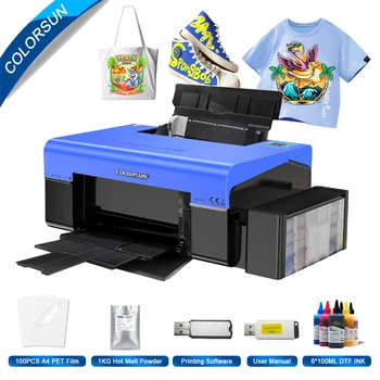 Colorsun A4 DTF Принтер Для Epson L805 T-Shrit Печатная машина A4 DTF Принтер Для толстовок с футболками dtf принтер a4 с чернилами