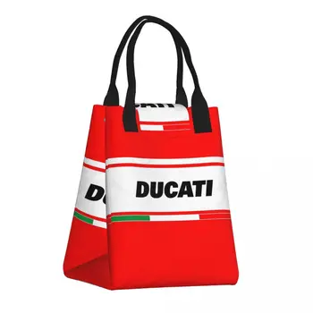 Ducatis Италия, Сумка для ланча, Многоразовый Мотоциклетный термоохладитель, Изолированная Коробка для Бенто Для женщин, Пляжные сумки для кемпинга, Дорожные сумки для еды