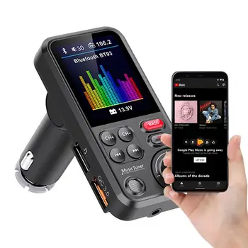 FM-передатчик Автомобильное Быстрое Зарядное Устройство Для Телефона 1.8in Цветной Экран BT 5.0 Автомобильный Комплект Аудио MP3-Плеер QC3.0 Быстрая Зарядка FM-Модулятор