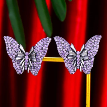 GODKI Модные Серьги-бабочки В уличном стиле Для Женщин, Свадебная Вечеринка, Кубический Циркон, Дубай, Свадебные Серьги boucle d'oreille 2021
