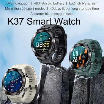 K37 Смарт-часы GPS Спорт на открытом воздухе Фитнес-браслет Сверхдлинный режим ожидания Наручные часы Мониторинг здоровья Трекер Водонепроницаемые умные часы