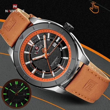 NAVIFORCE Совершенно Новый дизайн Часов для мужчин Роскошные Модные кварцевые мужские наручные часы Водонепроницаемые Светящиеся часы Relogios Masculino