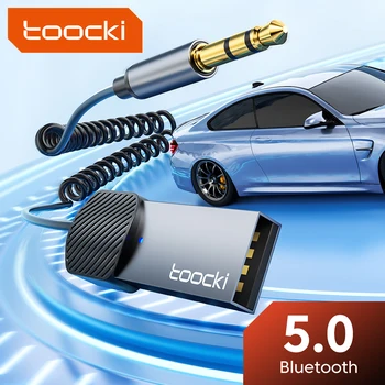 Tooki Bluetooth Aux адаптер, ключ от USB до 3,5 мм разъема, автомобильный аудио Aux Bluetooth 5.0 Комплект громкой связи для автомобильного приемника BT Передатчик