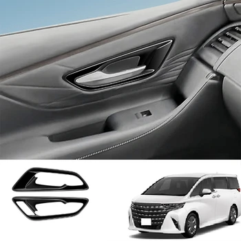 Автомобильная ярко-черная Внутренняя дверца, панель чаши, Внутренняя ручка, Защитная крышка для Toyota Alphard 40 Series 2023 + RHD