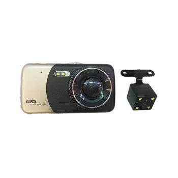 Автомобильный видеорегистратор 4-дюймовый Автомобильный фотоаппарат с двумя объективами DVR Видеокамера Full HD 1080P Видеорегистратор ночного видения Парковочный регистратор Видеорегистратор