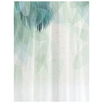 Акварельные шторы из павлиньих перьев, художественная штанга, карманная оконная занавеска с принтом для украшения гостиной, дверного проема, столовой