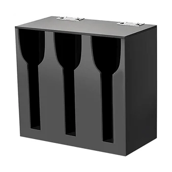 Акриловый Диспенсер для посуды Органайзер для столовых приборов с 3 Отделениями Черный Держатель столового серебра Пластиковые Столовые приборы