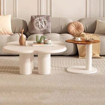 Белый диван в центре Журнальные Столики Спальня Неправильной формы Деревянный журнальный столик минималистского дизайна для завтрака Креативная мебель для дома Mesa