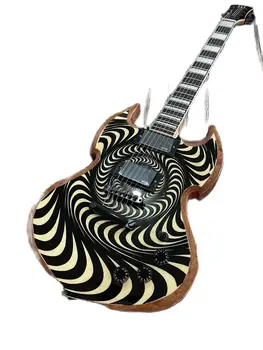 Высококачественная электрогитара с рисунком картриджа, черный картридж, хэви-метал-рок