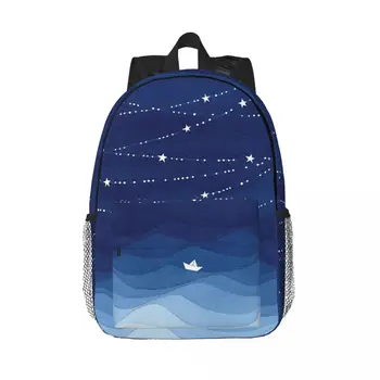 Гирлянда звезд IV, рюкзаки с акварелью в морском стиле, сумка для книг для мальчиков и девочек, детские школьные сумки с героями мультфильмов, дорожный рюкзак, сумка через плечо