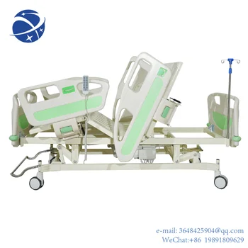 Горячая распродажа больничной мебели YYHC, 5-функциональные Электрические подъемные кровати для отделения интенсивной терапии медицинского профиля с боковыми направляющими из ABS