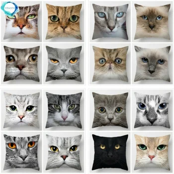 Декоративный чехол для подушки с рисунком кошачьей мордочки, диван для домашних животных, домашний диван, наволочка, наволочка для украшения комнаты 45X45 см