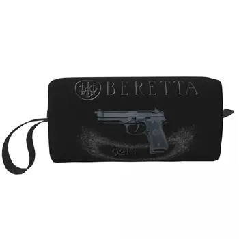 Дорожный военный пистолет Веер Berettaes Сумка для туалетных принадлежностей Милый Косметический органайзер для макияжа для женщин Коробка для хранения косметики Dopp Kit Box