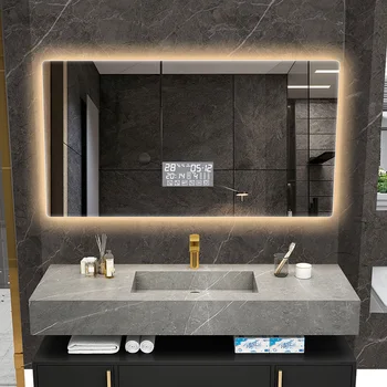 Зеркало для селфи с подсветкой, Умный душ для всего тела, Зеркало для ванной комнаты без запотевания, Макияж, Bluetooth, Miroir Salle De Bain, Сантехника для ванной комнаты
