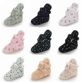 Зимние ботинки для девочек и мальчиков, теплые Плюшевые зимние ботинки, Милая и удобная обувь для новорожденных девочек, Обувь для малышей