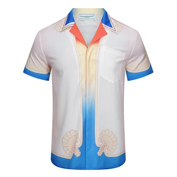 Летний серфинг Касабланка, Модные Рубашки с принтом, высококачественные Мужские Женские Модные Мужские рубашки, Гавайская рубашка
