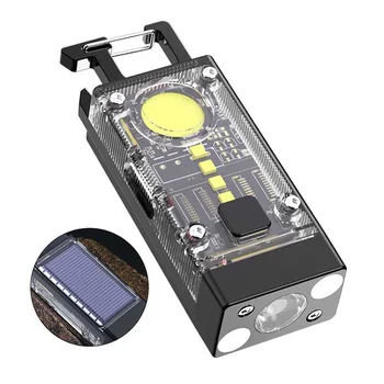 Мини Многофункциональный портативный светодиодный COB фонарик брелок 800LM USB Перезаряжаемые рабочие фонари Уличный фонарь для рыбалки и кемпинга