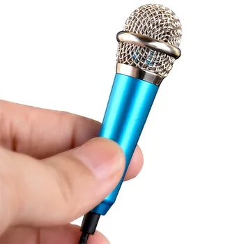 Мини портативный студийный стереомикрофон 3,5 мм KTV караоке Мини микрофон для смартфона ноутбука настольного ПК Ручной аудиомикрофон