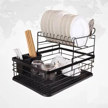 Многофункциональный кухонный стеллаж для хранения, идеальное решение для мытья посуды и слива для организованной кухни, рекомендовано
