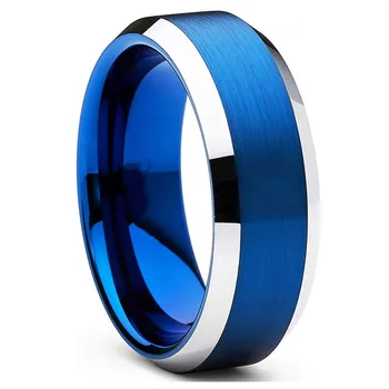 Мода 2023 года, 8 мм, Синее Матовое Матовое кольцо из нержавеющей стали для мужчин, Аксессуары, Ювелирные изделия Унисекс, Подарок на Годовщину для мужчин, День рождения