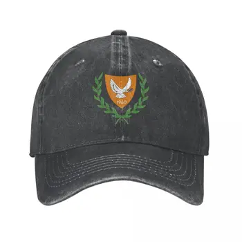 Мужская бейсболка Cyprus Emblem из денима, выстиранного углем, Классическая винтажная хлопчатобумажная шляпа папы-дальнобойщика Унисекс для взрослых