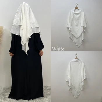 Мусульманский 2-слойный хиджаб для женщин, исламский шарф, арабские шали, мгновенное ношение хиджаба Напрямую, верх-никаб Большого размера