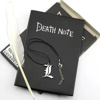Набор Блокнотов Anime Death Note Формата А5, Кожаный Журнал и Ожерелье, Перьевая Ручка, Анимационный Художественный Дневник Для Письма, Блокнот Death Note