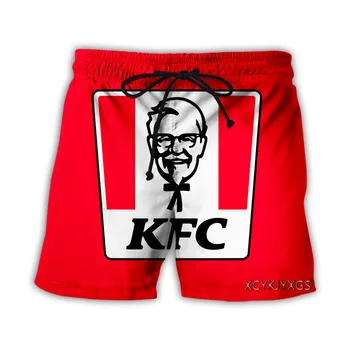 Новая 3D печать KFC, модные мужские И женские спортивные костюмы, шорты в стиле хип-хоп с круглым вырезом, Большие размеры S-7XL, повседневные Four Seasons