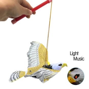 Новая имитационная Электроника Орел Светящийся Репеллент от Птиц Подвесной Орел С Музыкой Светящийся Отпугиватель Птиц Мультяшная Игрушка для вытягивания