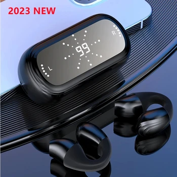 Новые наушники с Костной Проводимостью 2023 Года Bluetooth-Наушники с Открытым Зажимом для ушей, Беспроводные Наушники с Микрофоном, Спортивные Гарнитуры для Смартфонов