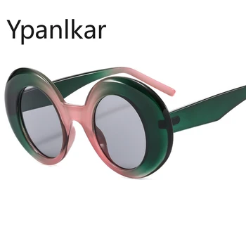 Новые ретро Негабаритные Овальные женские солнцезащитные очки модного карамельного цвета, мужские Солнцезащитные очки в стиле панк