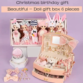 Новый детский Рождественский подарок на день рождения набор аксессуаров для волос маленькая резинка принцесса заколка для девочек коробка для хранения ювелирных изделий
