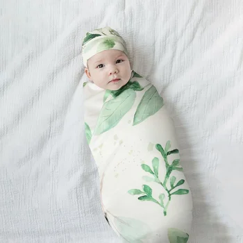 Новый комплект шарфов с принтом для новорожденных, европейская и американская шапочка для фотосъемки новорожденных, аксессуары из двух частей, реквизит