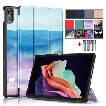 Окрашенный Чехол для XiaoxinPad Plus 2023 11.5 Case Tablet PU Case Для Lenovo Tab P11 Gen 2 Чехол 11.5 дюймов 2023 Etui + Стилус