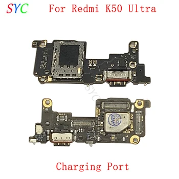 Оригинальная плата разъема USB-порта для зарядки Xiaomi Mi 12T Redmi K50 Ultra с запчастями для устройства чтения sim-карт