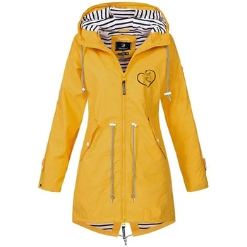 Осенне-зимняя женская модная толстовка с капюшоном, уличная ветровка на молнии, повседневная куртка с завязками, непромокаемый плащ, пальто