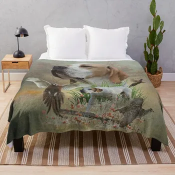 Охота на фазана с пойнтерами (Арт) Плед Мягчайшее одеяло Плед на диван Спальный мешок Одеяло из фланелевой ткани