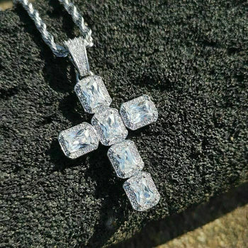Панк-ожерелье с крестом для женщин/мужчин, Кубический цирконий AAA, Простой Стильный Кулон, Аксессуары, Ожерелье для пары, Подарок, Крутые украшения
